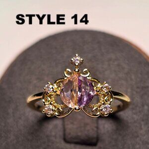 Multiple Styles - Zircon Floral Elegance Adjustable Ring